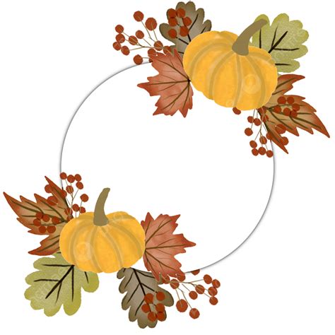 Decorative Circle Frame Autumn Leaves Ornament Autumn Frame Leaves