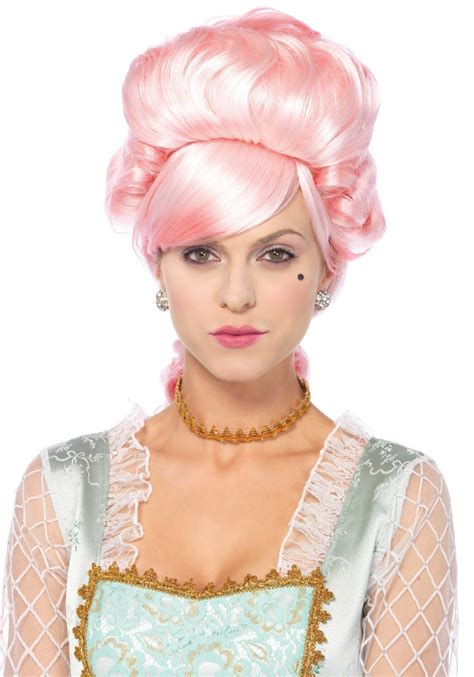 pink pastel powdered wig