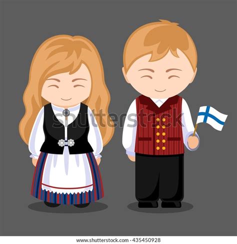 dibujo de la vestimenta tradicional de finlandia