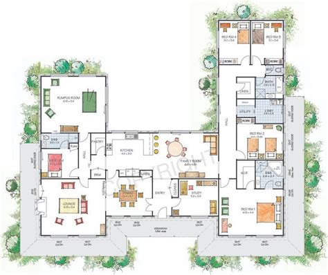 House Plans U Shaped With Courtyard House Plans Pinterest