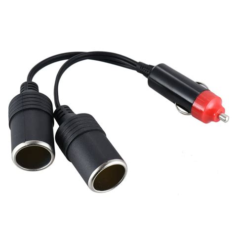 1 To 2 Dc 12v24v Car Cigarette Lighter Power Charger Port Splitter