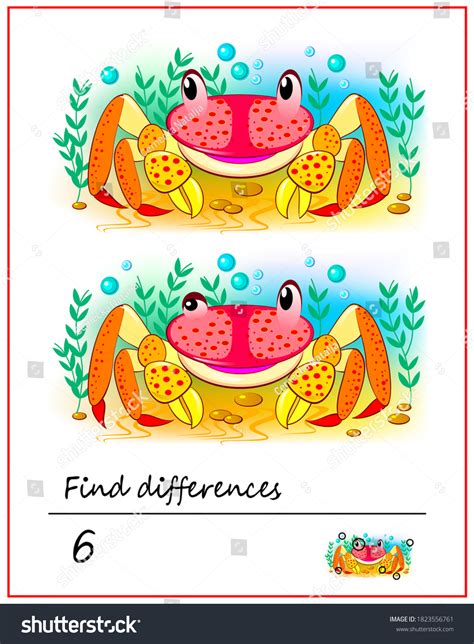 Find 6 Differences Logic Puzzle Game Stock Vector Royalty Free 1823556761