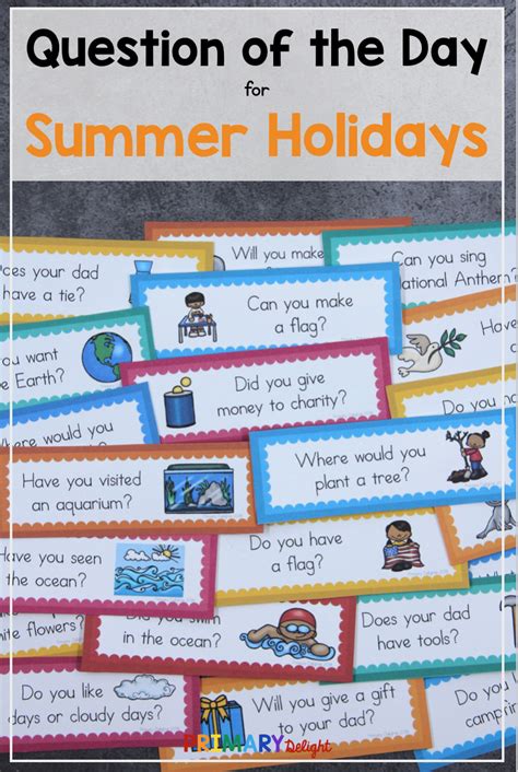 Use These Summer Holidays Questions Of The Day With Your Preschool