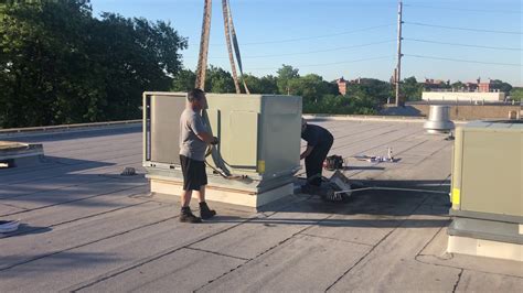 Rooftop Unit Replacement York To Trane Hvac System Rtu With Curb