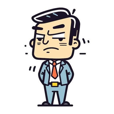 Premium Vector Angry Businessman Cartoon Vector Illustration Sticker