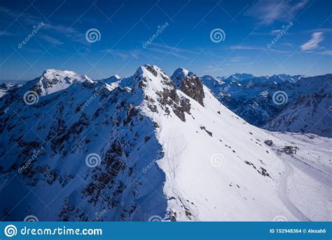 Nebelhorn Mountain Top In Winter Alps Stock Photo Image Of Horizon