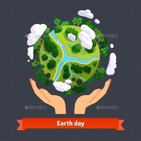 Earth Day Concept Human Hands Holding Globe Mother Earth