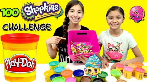 Shopkins Season 4 Play Doh Challenge 100 Shopkins Kidtoytesters