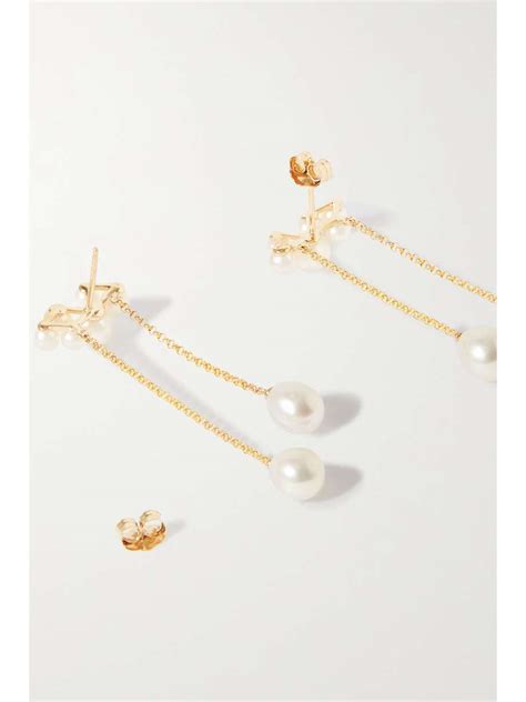 Anissa Kermiche Wuthering Heights Karat Gold Pearl Earrings Net A