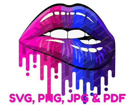bisexual pride lips svg lgbt pride lip print sexy lips etsy