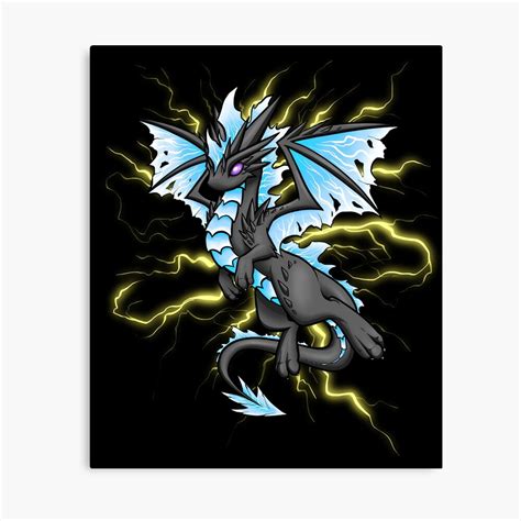 Blue Lightning Dragon Canvas Print By Bgolins Redbubble