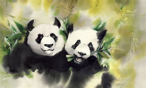 Chinese Giant Pandas Painting By Alfred Ng Fine Art America