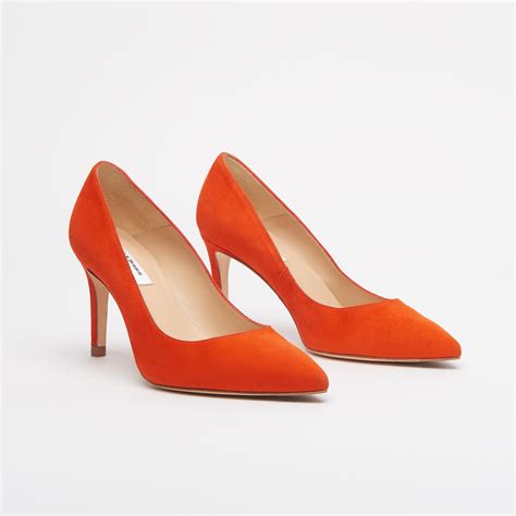 Floret Orange Suede Pointed Toe Courts Shoes Lkbennett Orange