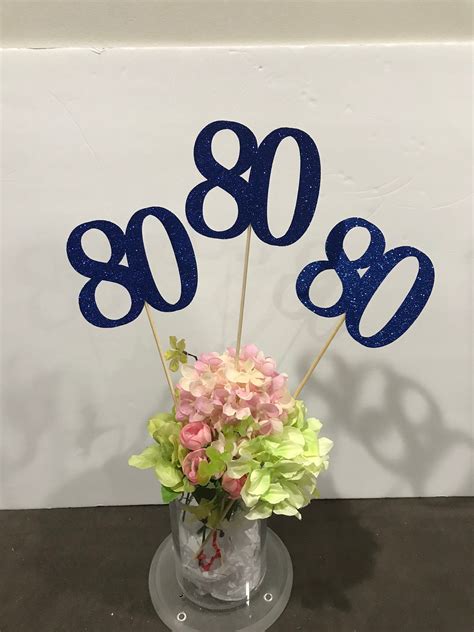 Set Of 3 Sticks Birthday Centerpiece 80th Anniversary 80th