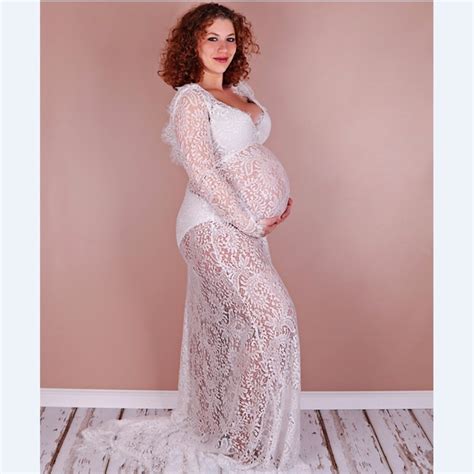 Long Maternity Photogrpahy Dress Mama Gown Photo Shooting Backless