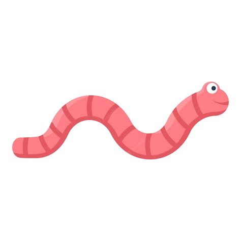 Premium Vector Worm Icon Smiling Cartoon Earthworm Vector