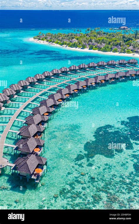 Aerial Photo Of Beautiful Maldives Paradise Tropical Beach Amazing