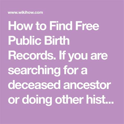 How To Find Free Public Birth Records Birth Records Genealogy