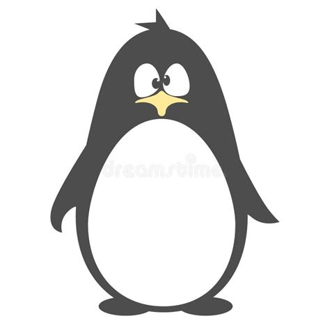 Abstract Cute Angry Cartoon Pinguin Isolated On A Blue Background