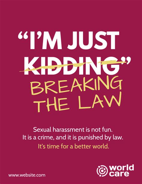 Copy Of Sexual Harassment Is A Crime Campaign Flyer Postermywall