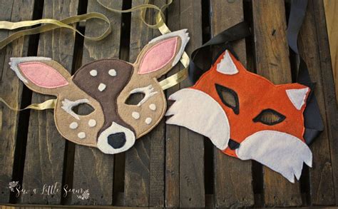 Fun Felt Animal Masks Sew A Little Seam Felt Animals Animal Masks