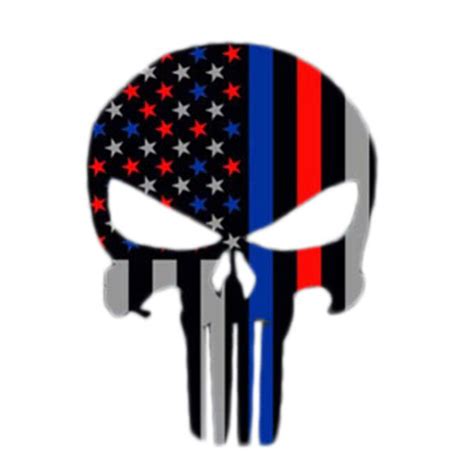 Punisher Skull Police Thin Blue Line Flag Decal Sticker Graphic Blue