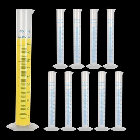 Pack Ml Plastic Graduated Cylinder Transparent Measuring Cylinder Durable Lab Test Tube