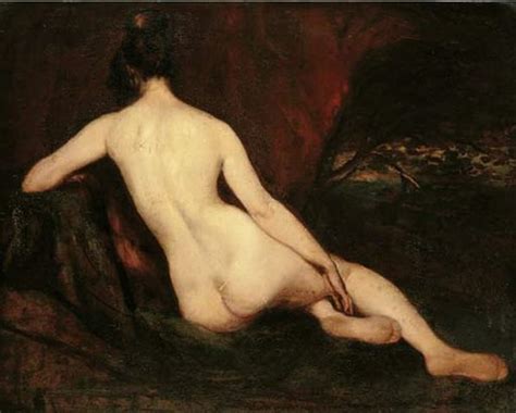 Female Nude Seen From Behind Reclining In A Landscape By William Etty