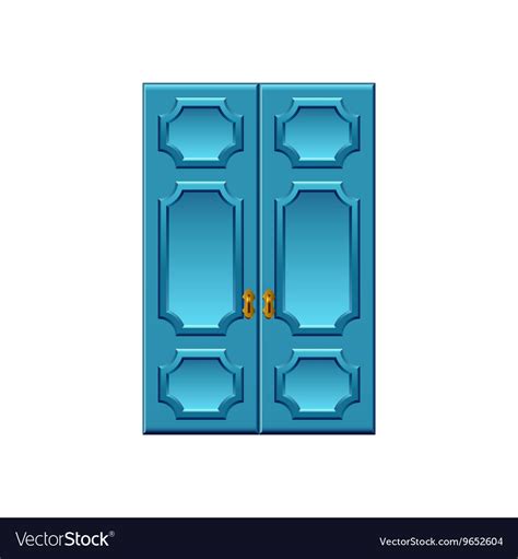 Vintage Blue Doors Isolated On White Royalty Free Vector