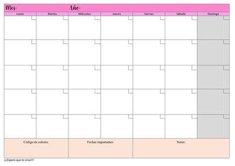 Planner Mensual Calendario Orne Petinato Udocz