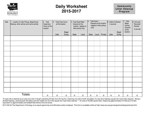 Work Sheet Template