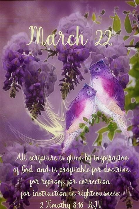 16875 March22 2020 2timothy3v16 Kjv Dailyblessing March Quotes