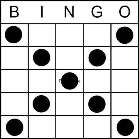Bingo Game Pattern Letter X