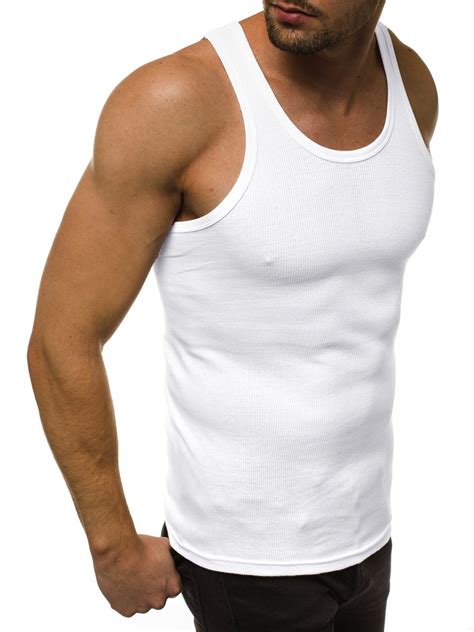 camiseta sin mangas de hombre blanca ozonee js nb002 ozonee