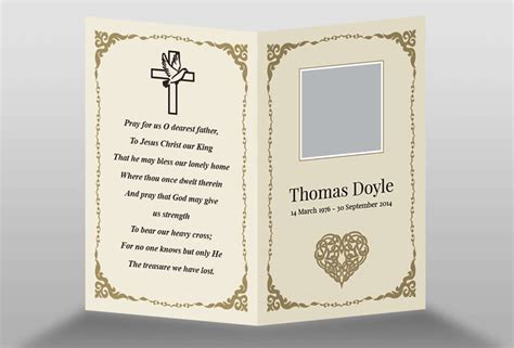 Free Printable Memorial Card Template Printable Templates