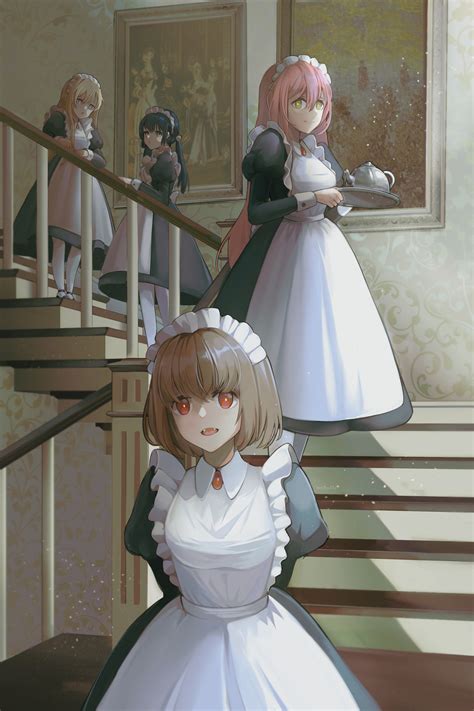 Wallpaper Anime Girls Original Characters Maid Outfit Artwork