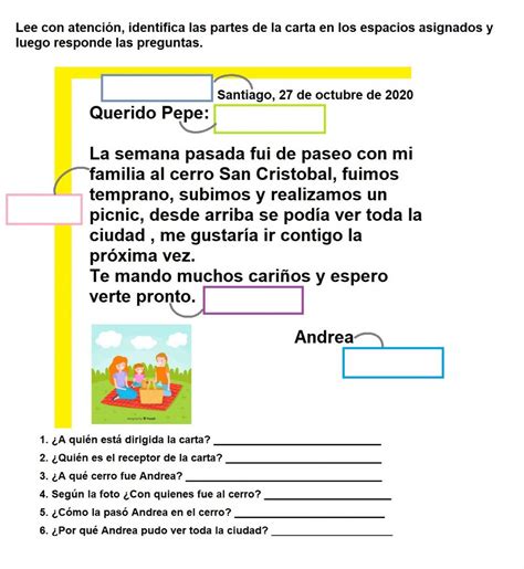 Actividad Online De Partes De La Carta