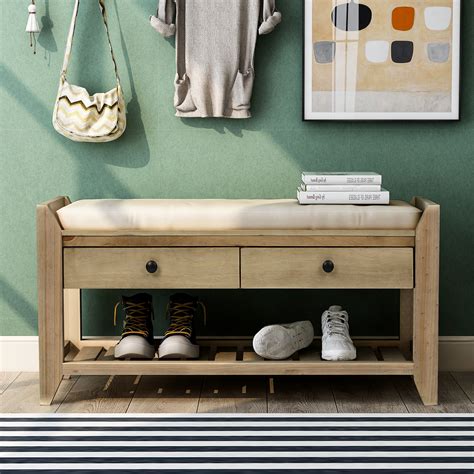 Here are 20 beautiful shoe storage hacks that can turn heads Shoe Organizer Bench, Storage Bench with Shoe Rack&Drawers ...