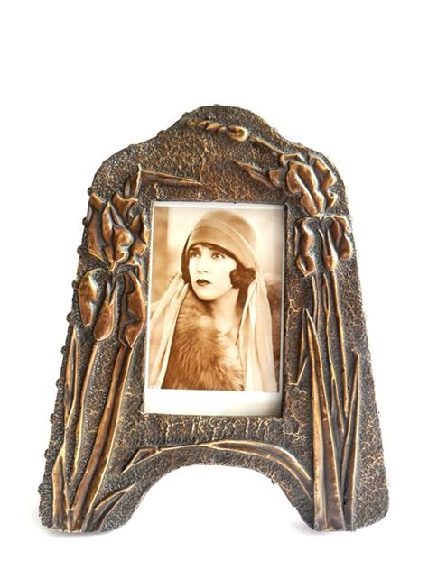 Art Nouveau Photo Frame With Hammered Copper Attachment Catawiki