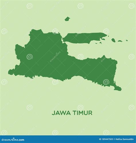 Map Of Jawa Timur Vector Illustration Decorative Design Stock Vector
