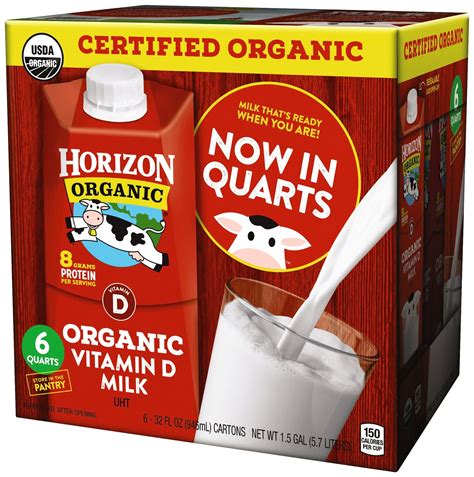 Horizon Organic Whole Organic Milk 32 Ounce Pack Of 6 Shelf Stable