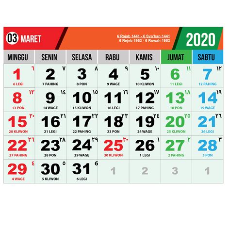 Download Desain Kalender Foto 2020 Images