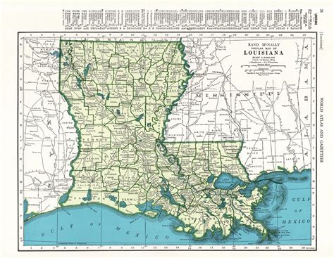 1945 Vintage Louisiana Map Antique State Map Of Louisiana Etsy