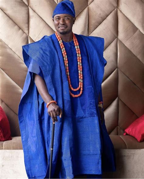 Blue Aso Oke Agbada Inspiration For Yoruba Grooms Nigerian Weddings Agbada Design African