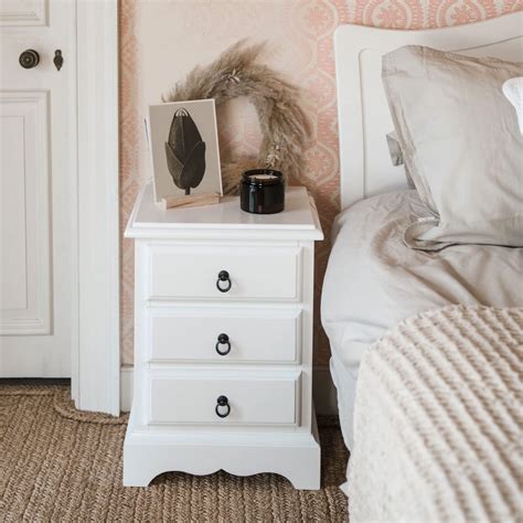 Romance True White Bedside Table Quality Assembled Bedside Cabinet