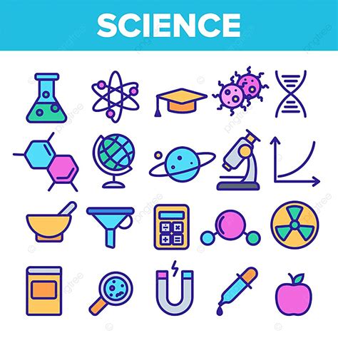 Science Line Vector Png Images Science Line Icon Set Vector Stroke