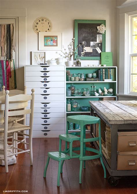 For the ultimate crafter, couple a desk with a cabinet hutch to deck out your craft space. Farmhouse Style Office and Craft Room: The Hoarder's ...