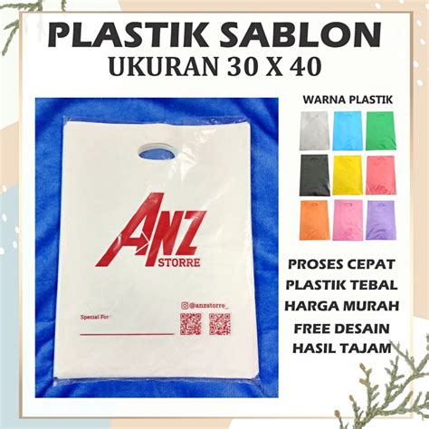 Jual Plastik Sablon Plong Hd X Free Desain Castem Packing Cetak