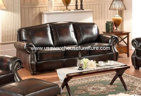 Hyde 100 Full Genuine Leather Sofa Usa Warehouse Furniture