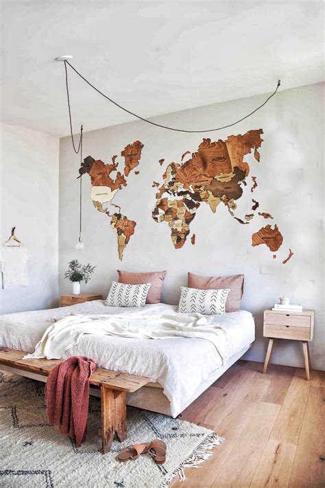 Get A World View From Your Bedroom Wood World Map World Map Wall Art